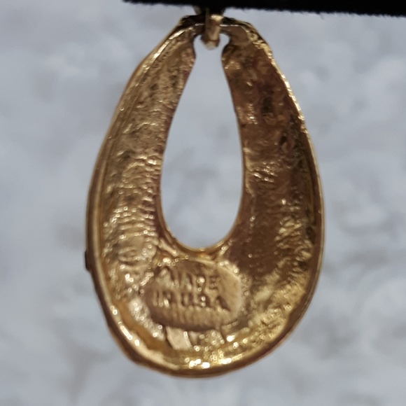 Vintage Swirled Enamel Teardrop Pierced Earrings - Picture 6 of 6